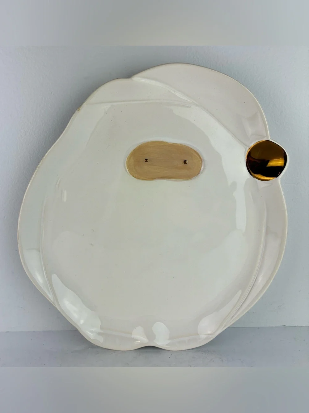 West Elm Santa Plate w/Gold Trim